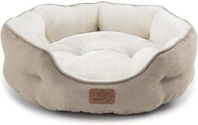 img 4 attached to 🐾 Washable Small Dog Bed for Indoor Cats and Small Dogs - Round Pet Bed for Puppies and Kittens with Slip-Resistant Bottom, 20 Inches