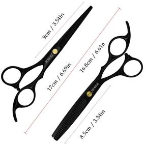 img 3 attached to 💇 Black Hair Cutting Scissors Set - Professional Haircut Shears with Thinning Scissors. Complete Hairdressing Kit for Barbers, Salons, and Home Use (9 pcs)