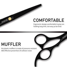 img 2 attached to 💇 Black Hair Cutting Scissors Set - Professional Haircut Shears with Thinning Scissors. Complete Hairdressing Kit for Barbers, Salons, and Home Use (9 pcs)