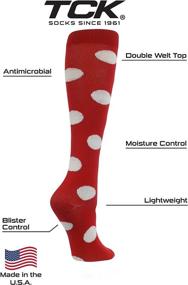 img 2 attached to 🧦 Bold and Stylish: Krazisox Polka Dot Over The Calf Socks – Elevate Your Sock Game!