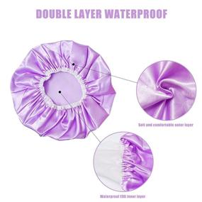 img 3 attached to 🚿 Double Layered EVA Shower Cap, 3 Pack for Women - Ultimate Hair Protection in Bathing, Beauty Salons, and Spas!