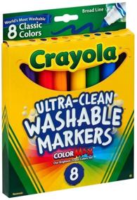 img 1 attached to 🖍️Маркеры Crayola с широким наконечником, моющиеся, классические цвета - упаковка из 6, 8 маркеров