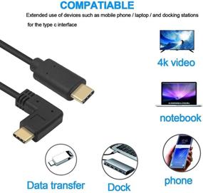 img 1 attached to 1ft Poyiccot 90 Degree USB C to USB C Cable - Right Angle USB 3.1 PD Type C to Type C Charging Cable, Short for Laptop, Tablet, Mobile Phone (USB C Right Angle)