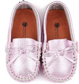 img 1 attached to Augusta Baby Leather Loafers Moccasins Boys' Shoes ~ Loafers