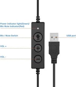 img 1 attached to 🎧 MCHEETA USB Headsets with Noise Cancelling Microphone - Ideal for Call Centers, Skype Calls, and Online Courses - Wired Phone Headset for Laptop, PC, and Computer