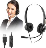 🎧 mcheeta usb headsets with noise cancelling microphone - ideal for call centers, skype calls, and online courses - wired phone headset for laptop, pc, and computer logo