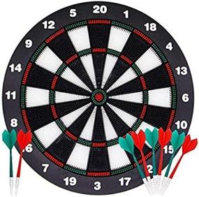 img 1 attached to ATDAWN 16.4 Inch Safety Dart Board Game Set: Indoor/Outdoor Fun with 8 Soft Tip Darts for Kids and Adults