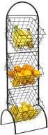 3-tier wire market basket storage stand for fruit, vegetables, toiletries, household 🥦 items - stylish tiered serving stand baskets for kitchen and bathroom organization (3 tier) logo