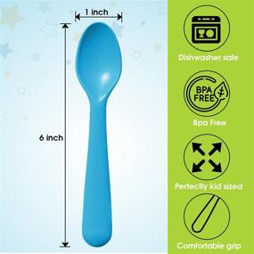 img 3 attached to 🥄 Plaskidy Plastic Toddler Spoons - Set of 16 BPA-Free Kids Spoons: Brightly Colored, Dishwasher Safe, and Perfect for Kids and Toddlers