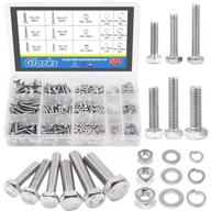 🔩 glarks 510-piece assortment kit of stainless steel flat hex screws, bolts, nuts, lock washers, and flat gasket washers logo