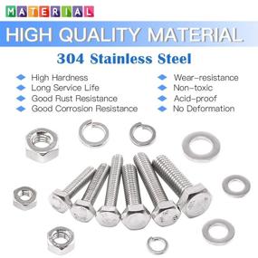 img 2 attached to 🔩 Glarks 510-Piece Assortment Kit of Stainless Steel Flat Hex Screws, Bolts, Nuts, Lock Washers, and Flat Gasket Washers