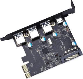 img 2 attached to High-Speed PCI-E to USB 3.0 Type C +3 Type A Expansion Card - 4-Port Express Card Desktop with SATA Power Connector [Includes 4pin to 2x15pin Cable + 15pin to 2x 15pin SATA Y-C]