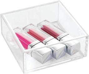 img 3 attached to 🗄️ iDesign Clarity Plastic Drawer Organizer: Clear Cosmetic Storage Container for Vanity, Bathroom, Kitchen Cabinets - 4" x 4" x 2
