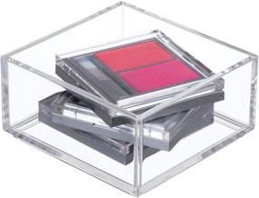 img 4 attached to 🗄️ iDesign Clarity Plastic Drawer Organizer: Clear Cosmetic Storage Container for Vanity, Bathroom, Kitchen Cabinets - 4" x 4" x 2
