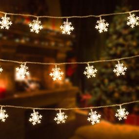 img 4 attached to 🎄 MissionMax 100 LED Snowflake Christmas Fairy String Lights: Perfect Indoor and Outdoor Decor for Bedroom, Patio & More