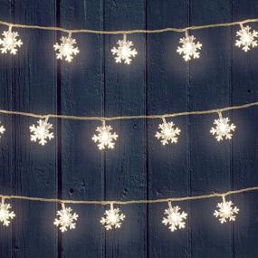 img 3 attached to 🎄 MissionMax 100 LED Snowflake Christmas Fairy String Lights: Perfect Indoor and Outdoor Decor for Bedroom, Patio & More