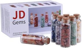 img 4 attached to 💎 JD.Gems Glass Wishing Bottles Set - 7pc 70x24mm Jars with Tumbled Gemstone Healing Stones for Reiki, Meditation, Chakra Balancing - Complete 7pc Healer's Amulet Kit in Gift Box