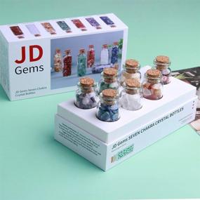img 3 attached to 💎 JD.Gems Glass Wishing Bottles Set - 7pc 70x24mm Jars with Tumbled Gemstone Healing Stones for Reiki, Meditation, Chakra Balancing - Complete 7pc Healer's Amulet Kit in Gift Box