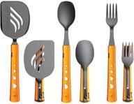 🍽️ convenient jetboil jetset stowable camping utensil set in grey orange: your essential outdoor dining companion логотип