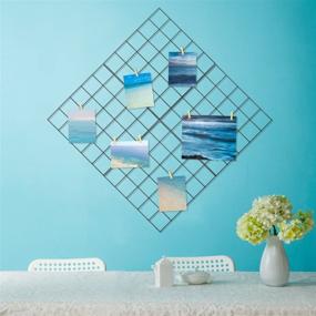 img 3 attached to 🖼️ Room Wall Decorations: Metal Mesh Wire Grid Wall Panel with 30 Clips, Set of 4 for Photo Hanging Display