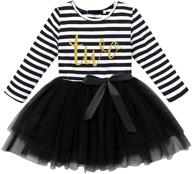 👗 baby girls' long sleeve princess cake smash baptism crown tulle party dress: perfect outfit for 1st, 2nd or 3rd birthday, striped tutu gown! logo