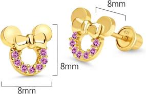 img 3 attached to Stunning Sterling Earrings: Plated Zirconia Screwback for Girls' Jewelry