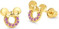 stunning sterling earrings: plated zirconia screwback for girls' jewelry logo