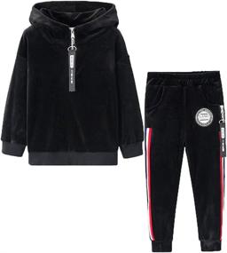 img 4 attached to Monvecle Toddler Tracksuit Sweatpant Charcoal Sports & Fitness for Team Sports