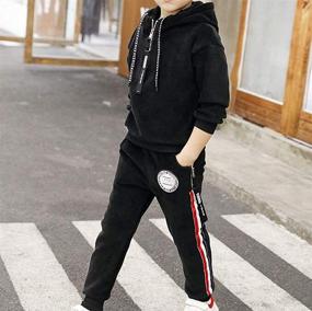 img 3 attached to Monvecle Toddler Tracksuit Sweatpant Charcoal Sports & Fitness for Team Sports