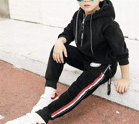 img 2 attached to Monvecle Toddler Tracksuit Sweatpant Charcoal Sports & Fitness for Team Sports