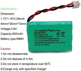 img 3 attached to 🔋 GEILIENERGY 27910 Cordless Phone Battery Pack of 3 - Rechargeable Compatible with E1112, E2801, TL72108, SD-7501, 23-959 Handsets