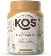 🌱 kos organic chocolate peanut butter plant based protein powder - delicious vegan protein powder - keto friendly, gluten free, dairy free & soy free - 1.3 pounds, 15 servings logo