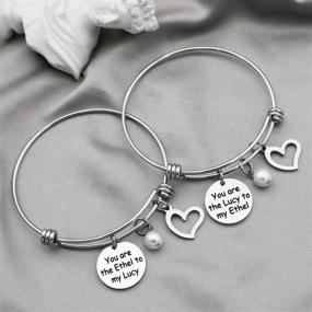 img 1 attached to 👯 Lucy and Ethel Friendship Bracelet Set: You are the Lucy to My Ethel - Classic Character Gift for Best Friends