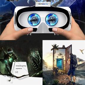 img 1 attached to Immerse in Ultimate Virtual Reality with Adjustable 3D VR Headset - Perfect for Movies and Video Games on iPhone, Android, and Other Phones - Ideal Gift for Kids and Adults!