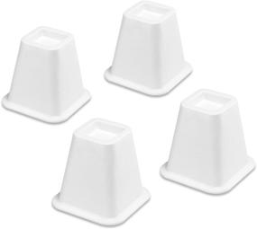 img 3 attached to 🛏️ Enhance Bed Space and Organization with Whitmor Bed Risers White Set of 4
