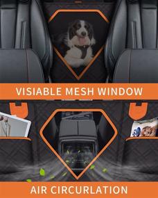 img 3 attached to 🐶 Toozey Dog Seat Cover for Back Seat with Side Protector - Waterproof & Scratchproof Car Seat Covers with Mesh Window, Seat Belt & Nonslip Dog Hammock for Cars, Trucks, SUVs - Standard Size (Orange)