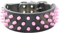 🐶 haoyueer 2-inch wide cool pink spiked studded leather dog collars for medium large dogs pit bull mastiff bully boxer logo