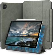 📱 kingblanc magnetic case for ipad pro 11in 2021/2020/2018 (3rd/2nd gen), slim pu leather folio cover, auto sleep/wake, smart trifold stand - gray logo