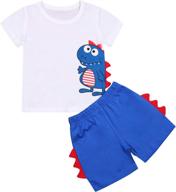 knnimorning tees outfits dinosaur two piece boys' clothing via clothing sets logo