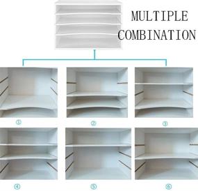 img 3 attached to 📚 eMerit Wood Desktop Organizer: White Letter Tray File Sorter with Adjustable Shelves for Home Office