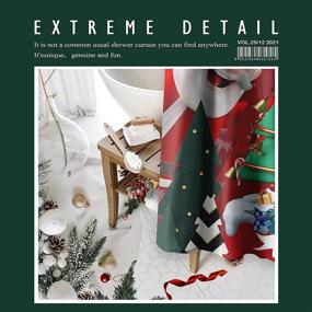 img 1 attached to 🎅 Wasserrhythm Christmas Shower Curtains: Festive Santa Claus, Snowman, and Christmas Tree 72x72 Inches