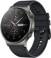 чёрные смарт-часы huawei watch gt 2 pro с 1,39-дюймовым amoled-сенсорным экраном, gps, трекером сердечного ритма, водонепроницаемые, вызовами по bluetooth и 14-дневным сроком службы батареи для android; включен монитор кислорода в крови логотип