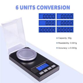 img 3 attached to 📏 Fuzion Digital Milligram Jewelry Scale 50g/ 0.001g, Portable with LCD Backlit, Tare, Powder Measurement, Micro Scale for Powder Medicine, Gold, Gem, Reloading, Batteries Included