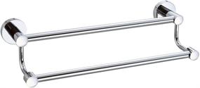 img 4 attached to 🛀 16inch Chrome Double Towel Bar for Bathroom - Elegant Stainless Steel and Brushed Bath Towel Holder