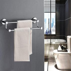 img 3 attached to 🛀 16inch Chrome Double Towel Bar for Bathroom - Elegant Stainless Steel and Brushed Bath Towel Holder