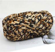 1 piece of colorful t-shirt yarn for knitting, crochet, and diy art projects - leopard print (#44) logo