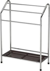 img 2 attached to Victory Chrome Free Standing Bathroom Towel Rack with Shelf by Kings Brand