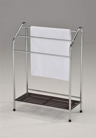 img 3 attached to Victory Chrome Free Standing Bathroom Towel Rack with Shelf by Kings Brand