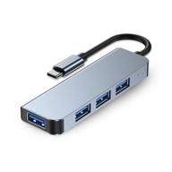 🔌 hilzo usb c к usb хабу - 4 порта множественного usb хаба, usb 3.0 и usb 2.0, тонкий портативный usb-разветвитель типа c для surface, xps, dell, hp, ноутбука, настольного компьютера, пк, macbook pro air m1, imac и других. логотип