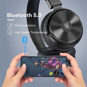 img 2 attached to 🎧 Беспроводные наушники OneOdio A11 с Bluetooth: Over-Ear с режимом усиления басов, HiFi стерео и микрофоном, складной комфорт для путешествий/домашнего офиса.